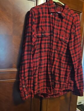 George Red and Black Plaid Men's Shirt